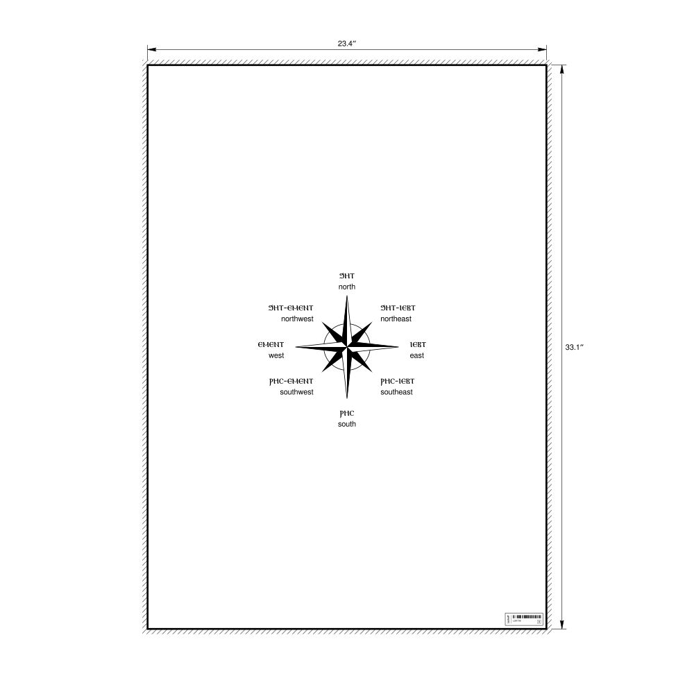 Leskoff Cardinal Directions Poster, Coptic/English-Labeled, image 1 of 2