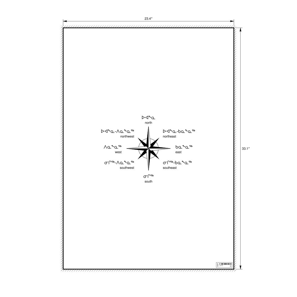 Leskoff Cardinal Directions Poster, Inuktitut/English-Labeled, image 1 of 2