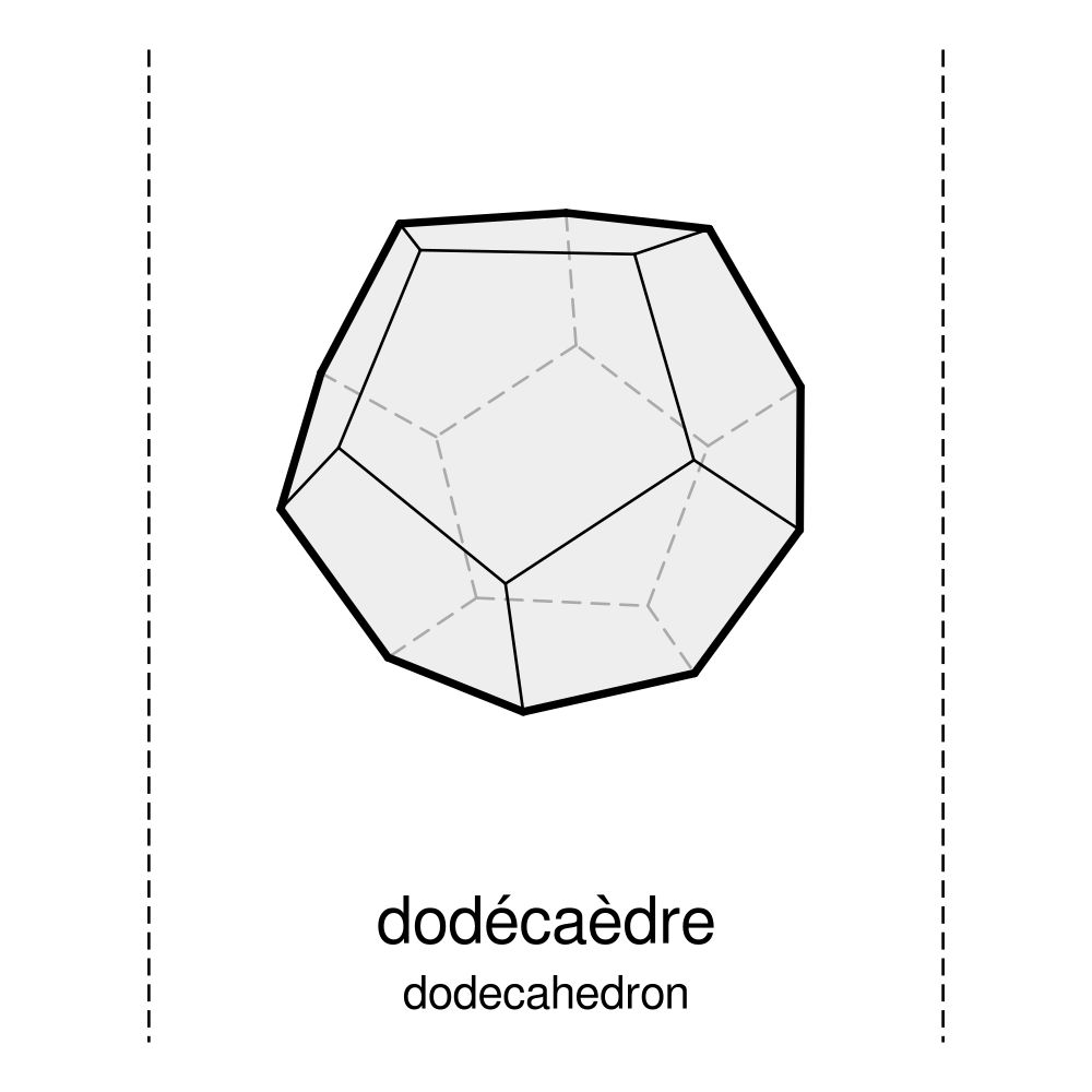 Leskoff Platonic Solids Poster, French/English-Labeled, image 2 of 2