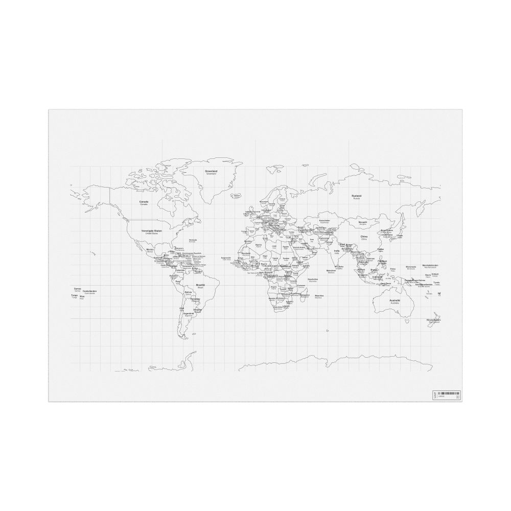 Leskoff World Wall Map (World Map Poster), Dutch/English-Labeled, image 1 of 2