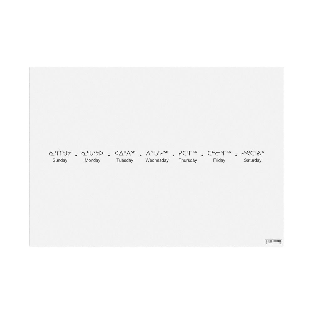 Leskoff Days of the Week Poster, Inuktitut/English-Labeled, image 1 of 1