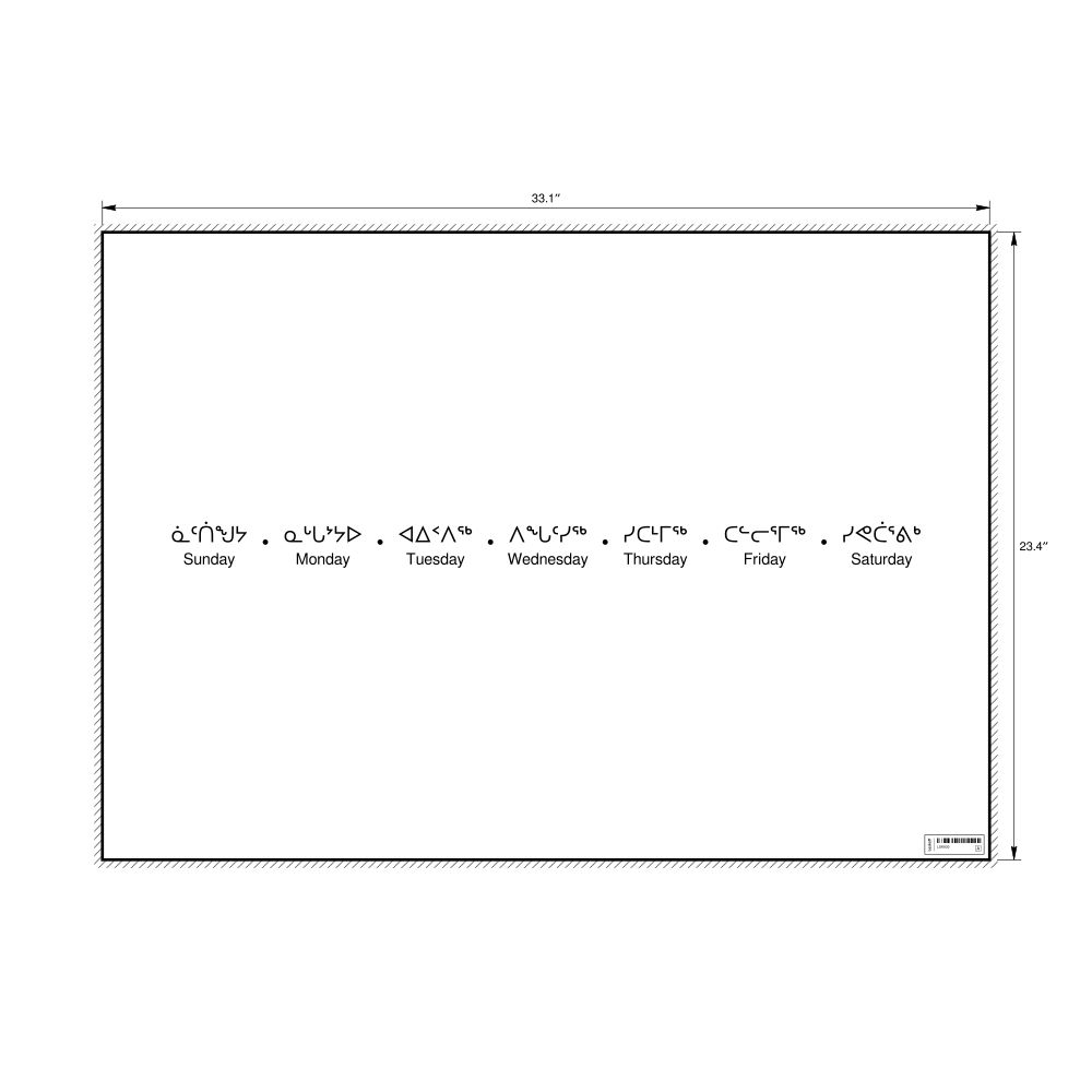 Leskoff Days of the Week Poster, Inuktitut/English-Labeled, image 1 of 1
