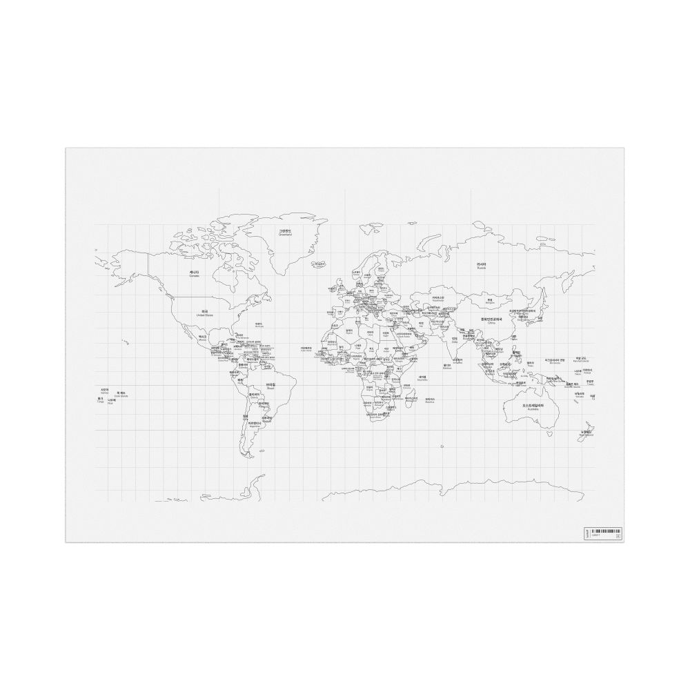 Leskoff World Wall Map (World Map Poster), Korean/English-Labeled, image 1 of 2