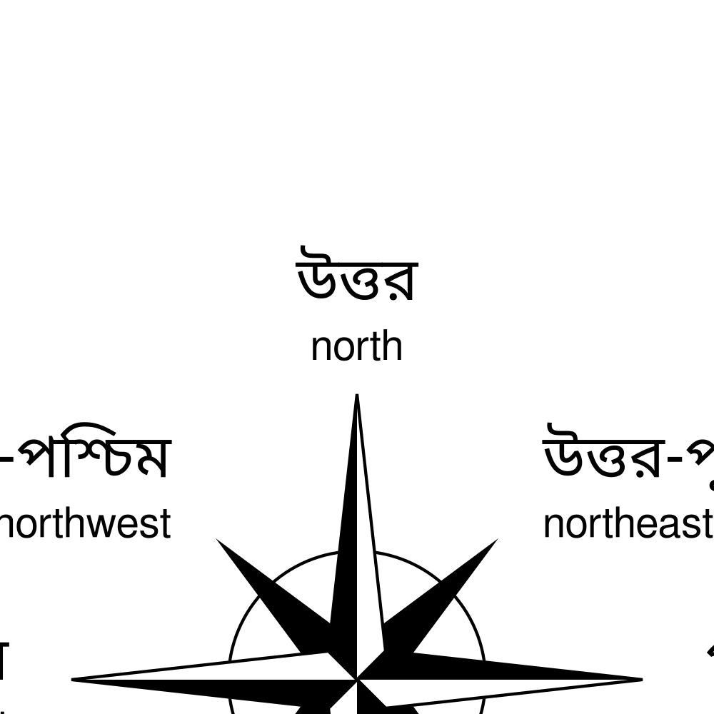 Leskoff Cardinal Directions Poster, Bengali/English-Labeled, image 2 of 2