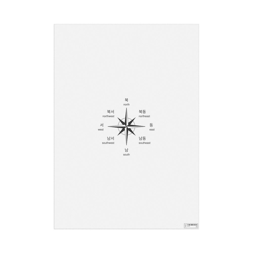 Leskoff Cardinal Directions Poster, Korean/English-Labeled, image 1 of 1