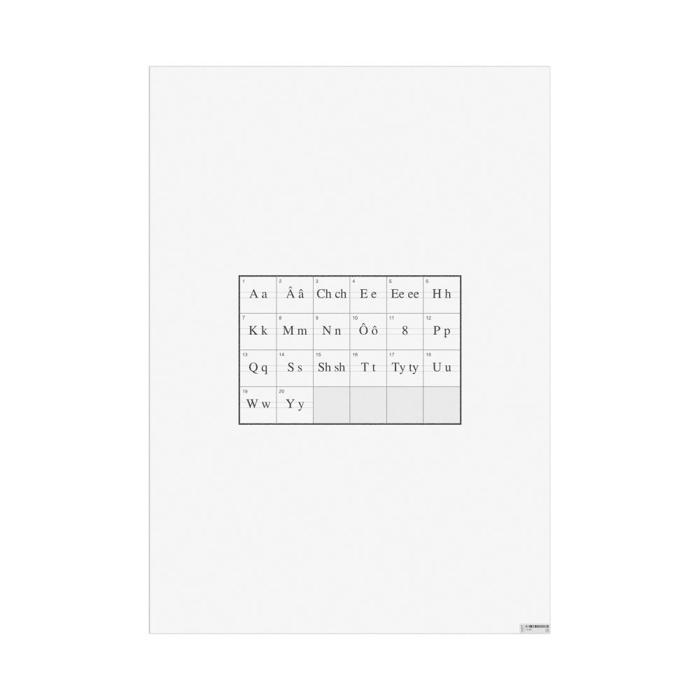 Leskoff Massachusett Alphabet Chart, image 1 of 1