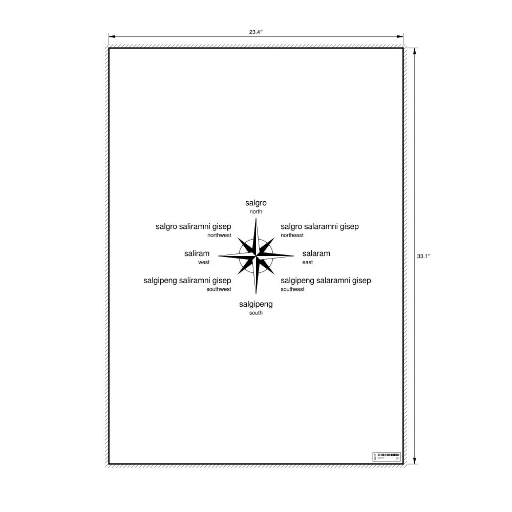 Leskoff Cardinal Directions Poster, Garo/English-Labeled, image 1 of 2