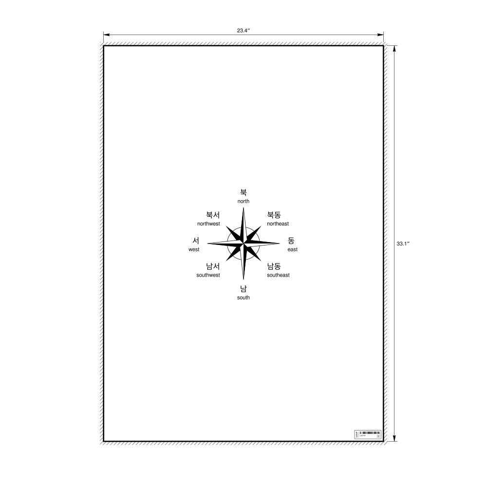 Leskoff Cardinal Directions Poster, Korean/English-Labeled, image 1 of 2