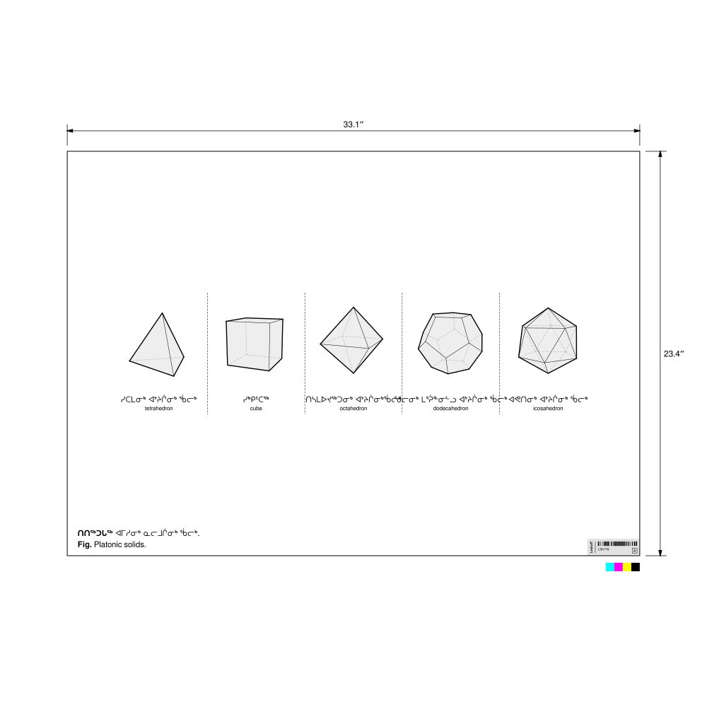 Leskoff Platonic Solids Poster, Inuktitut/English-Labeled, image 3 of 3