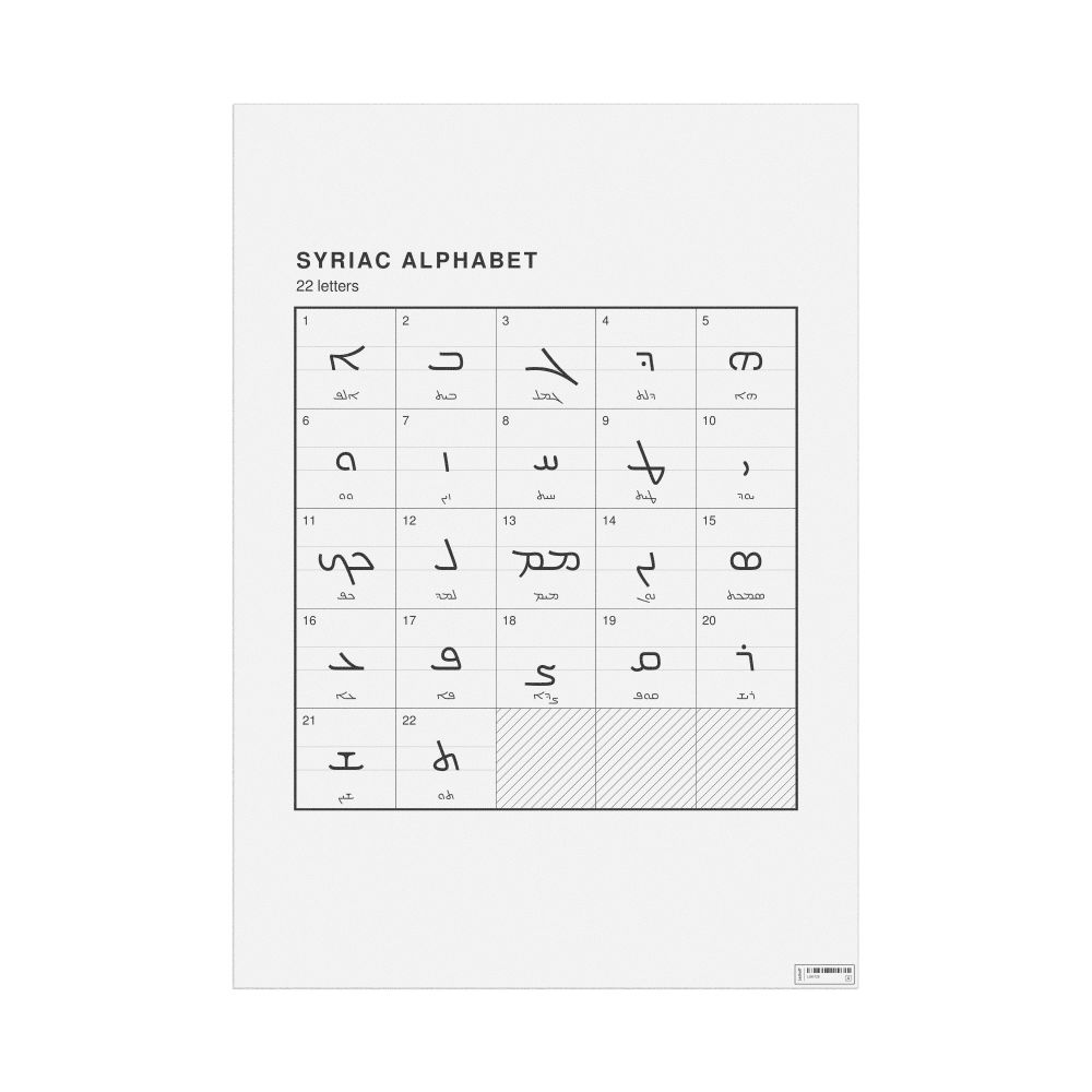 Leskoff Syriac Alphabet Chart, 23.4 x 33.1 in (59.4 x 84.1 cm, Poster / Wall Chart), image 1 of 2