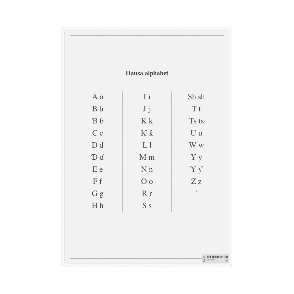Leskoff Hausa Alphabet Chart, image 1 of 1