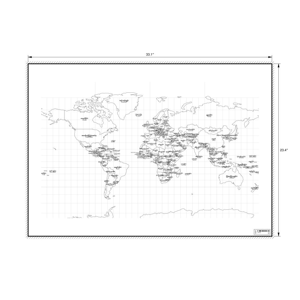 Leskoff World Wall Map (World Map Poster), Burmese/English-Labeled, image 1 of 2