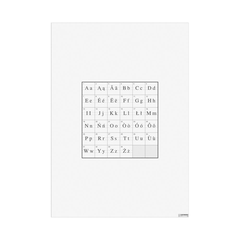 Leskoff Kashubian Alphabet Chart, image 1 of 1