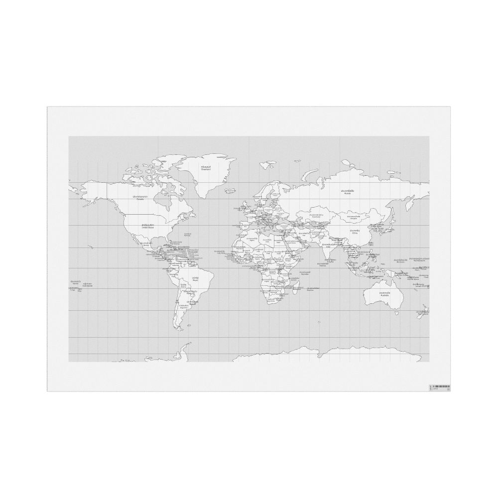 Leskoff World Wall Map (World Map Poster), Thai/English-Labeled, image 1 of 1