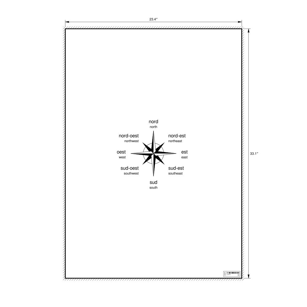 Leskoff Cardinal Directions Poster, Catalan/English-Labeled, image 1 of 2