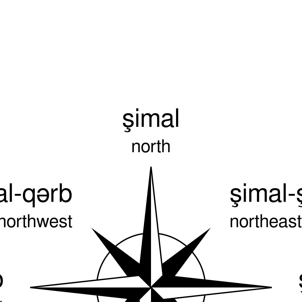 Leskoff Cardinal Directions Poster, Azerbaijani/English-Labeled, image 2 of 2