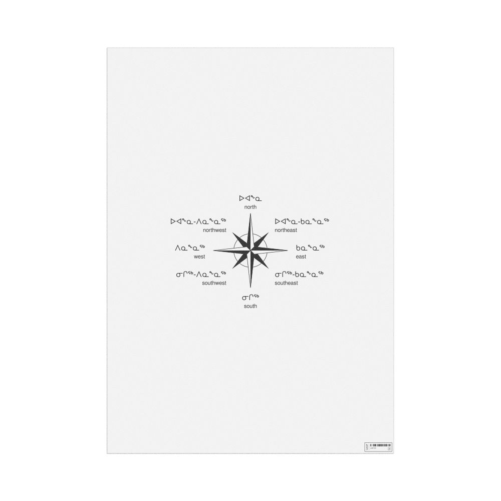 Leskoff Cardinal Directions Poster, Inuktitut/English-Labeled, image 1 of 2