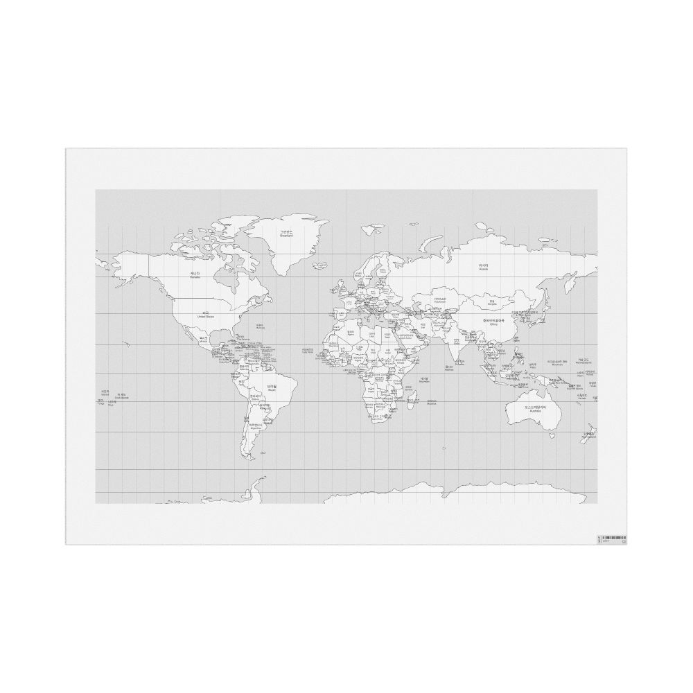 Leskoff World Wall Map (World Map Poster), Korean/English-Labeled, image 1 of 1