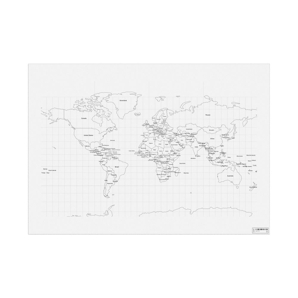 Leskoff World Wall Map (World Map Poster), English-Labeled, image 1 of 2