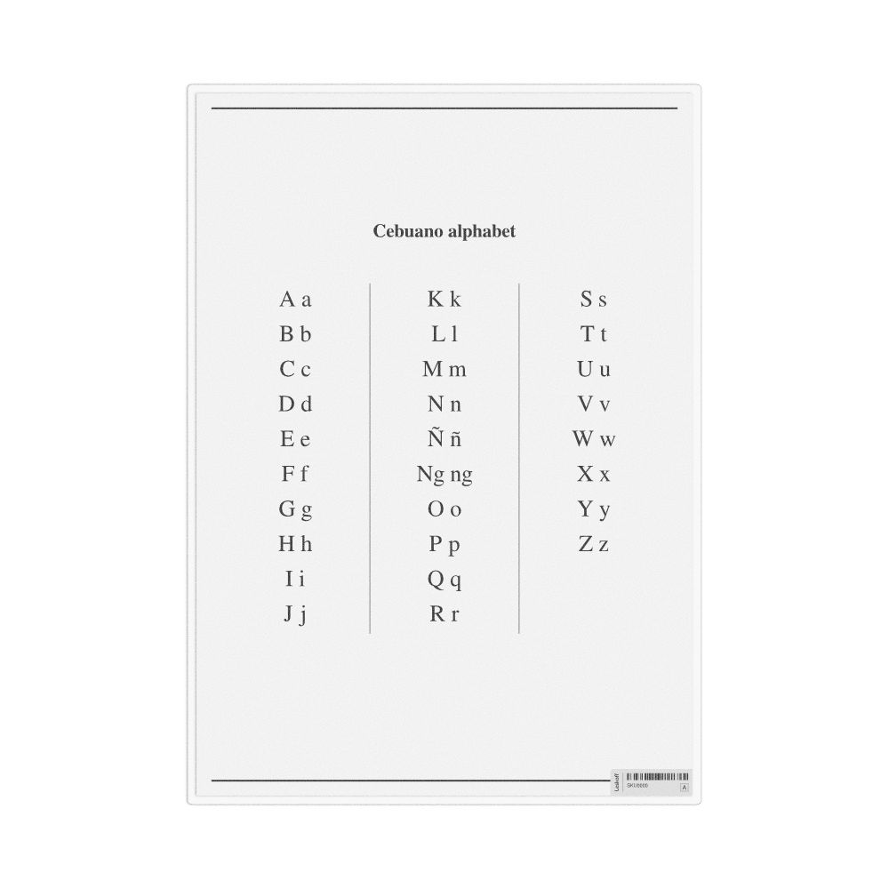 Leskoff Cebuano Alphabet Chart, image 1 of 1