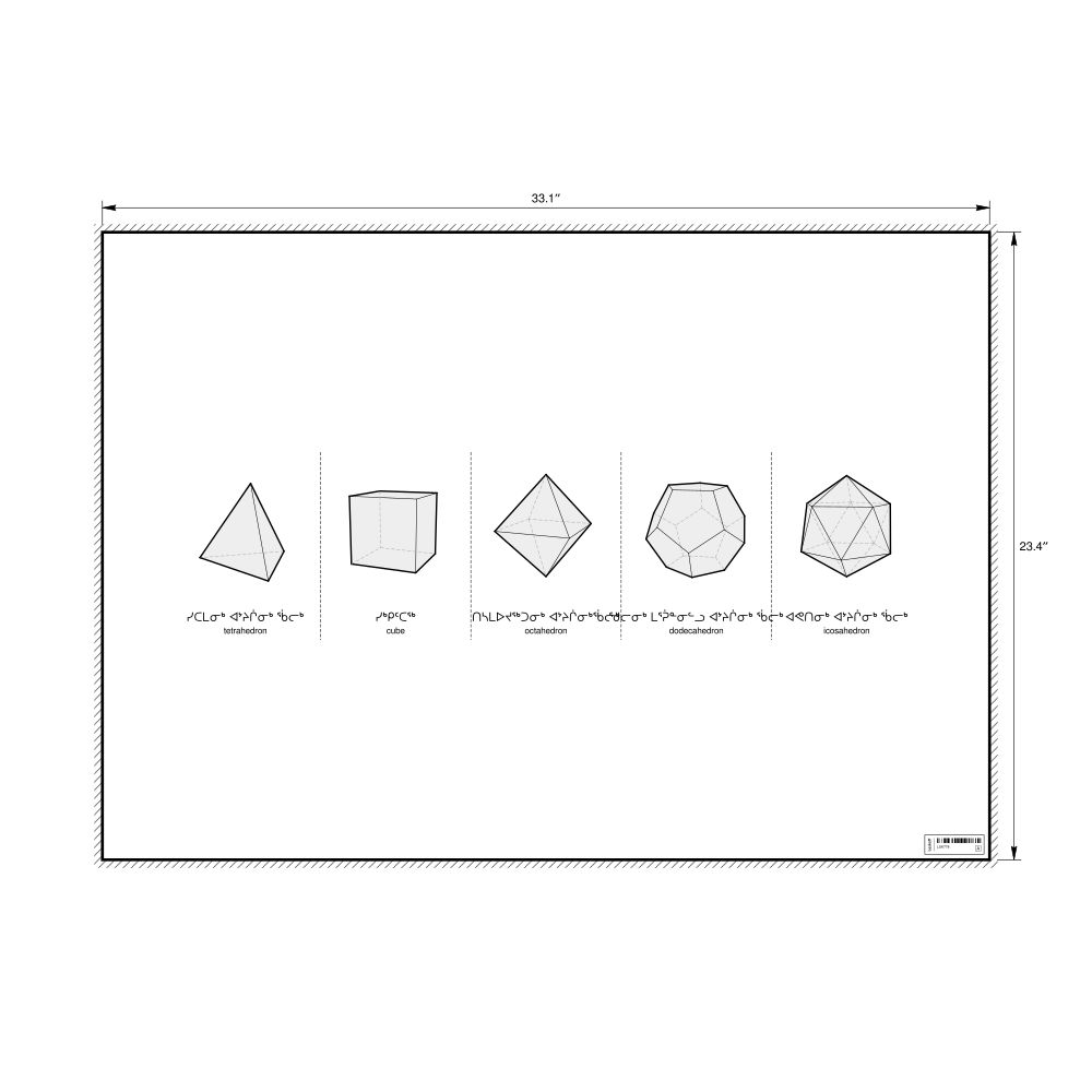 Leskoff Platonic Solids Poster, Inuktitut/English-Labeled, image 1 of 2