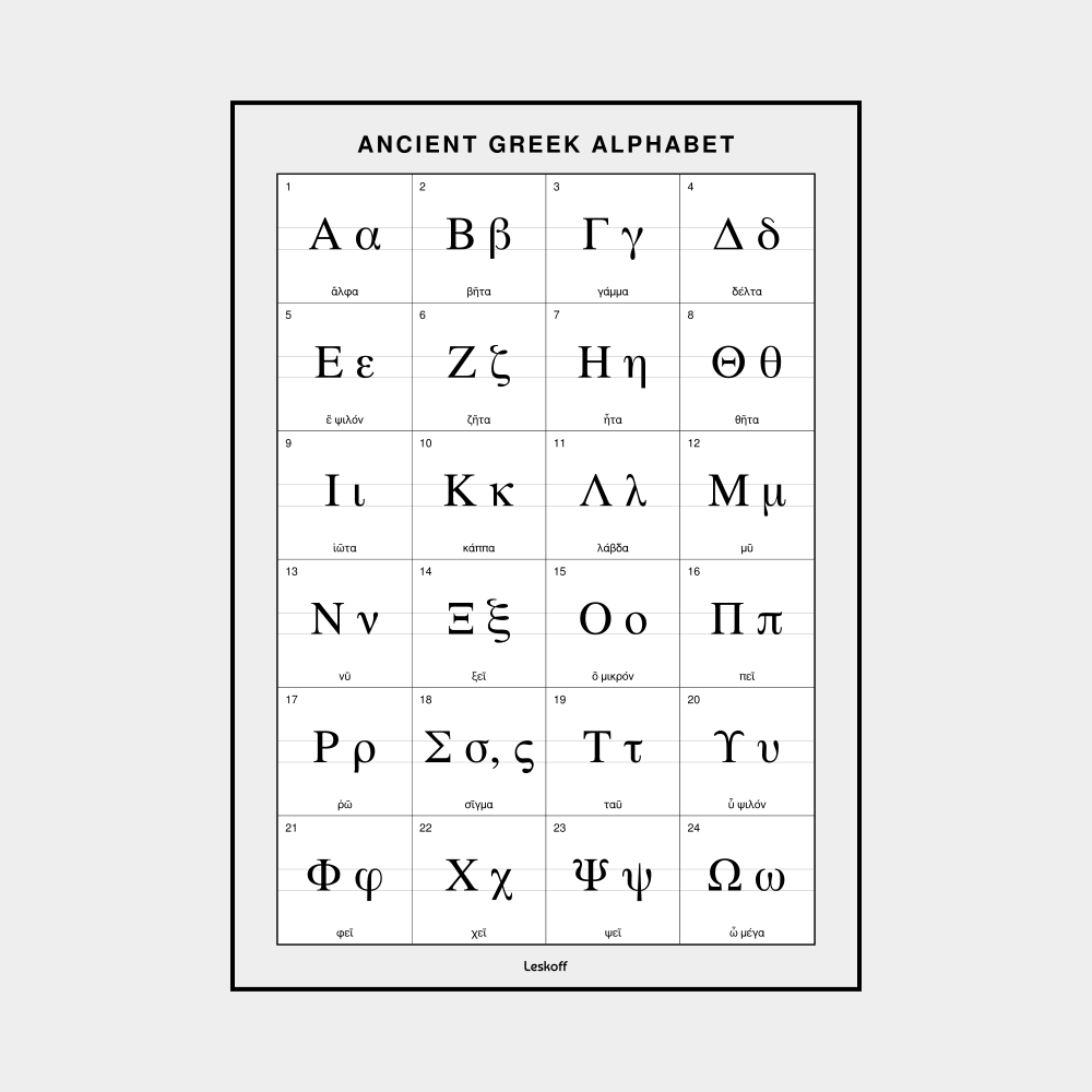 Leskoff Ancient Greek Alphabet image 1 of 1