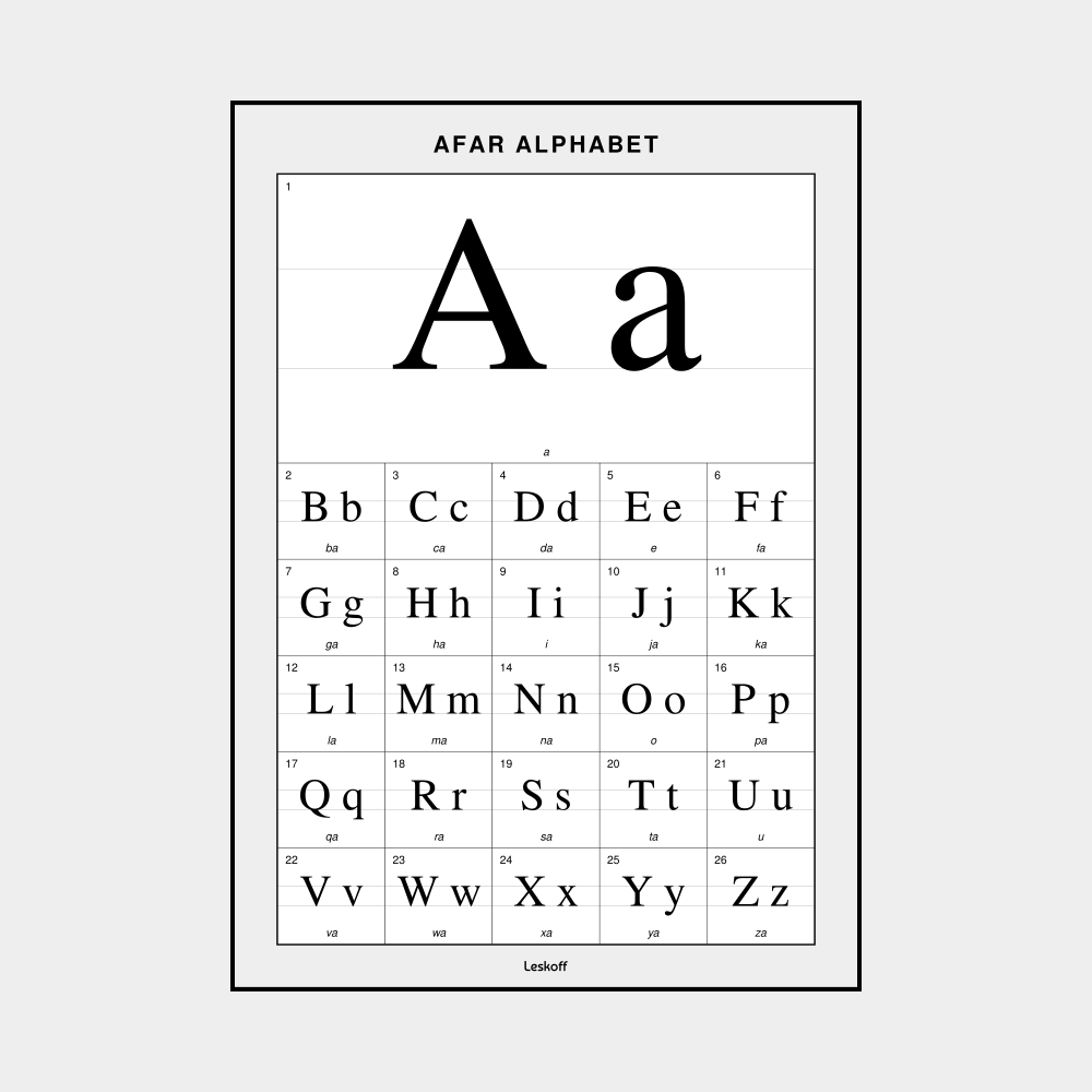 Leskoff Afar Alphabet image 1 of 1