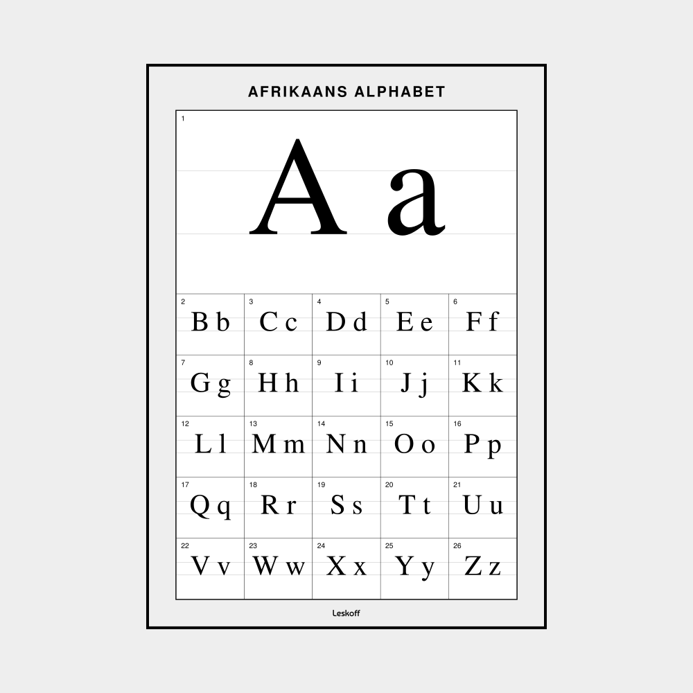 Leskoff Afrikaans Alphabet image 1 of 1