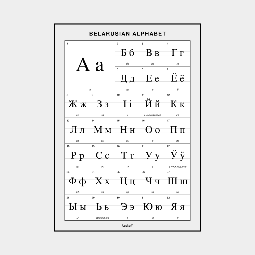 Leskoff Belarusian Alphabet image 1 of 1