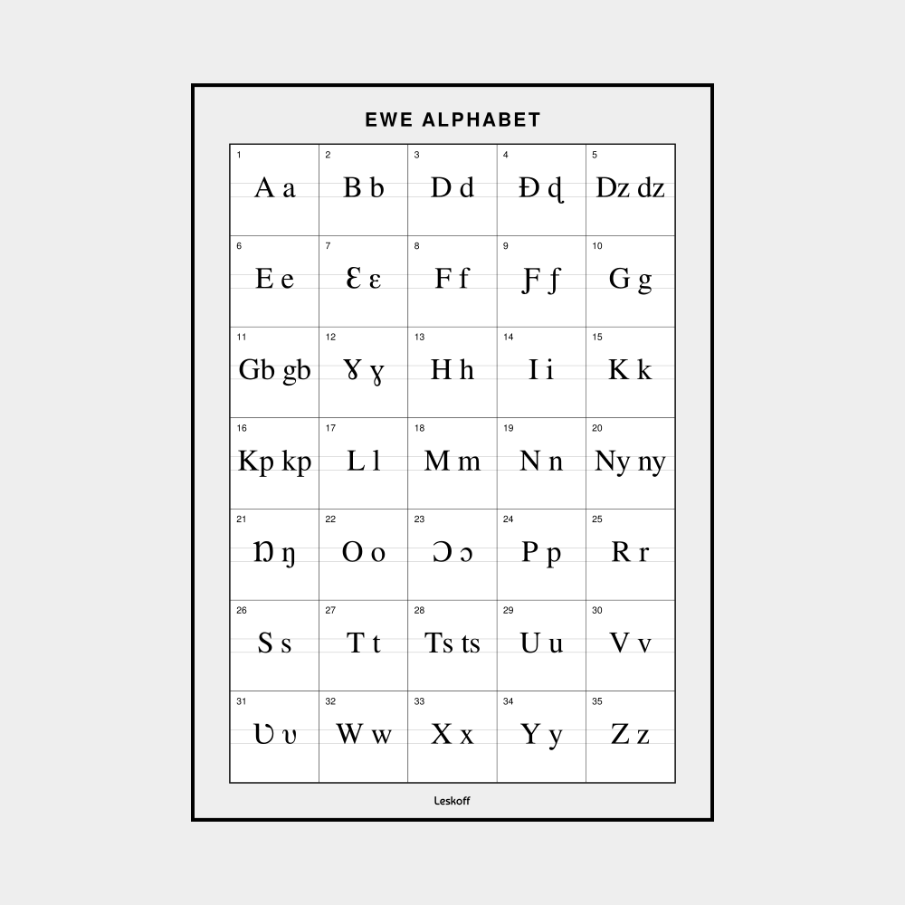 Leskoff Ewe Alphabet image 1 of 1