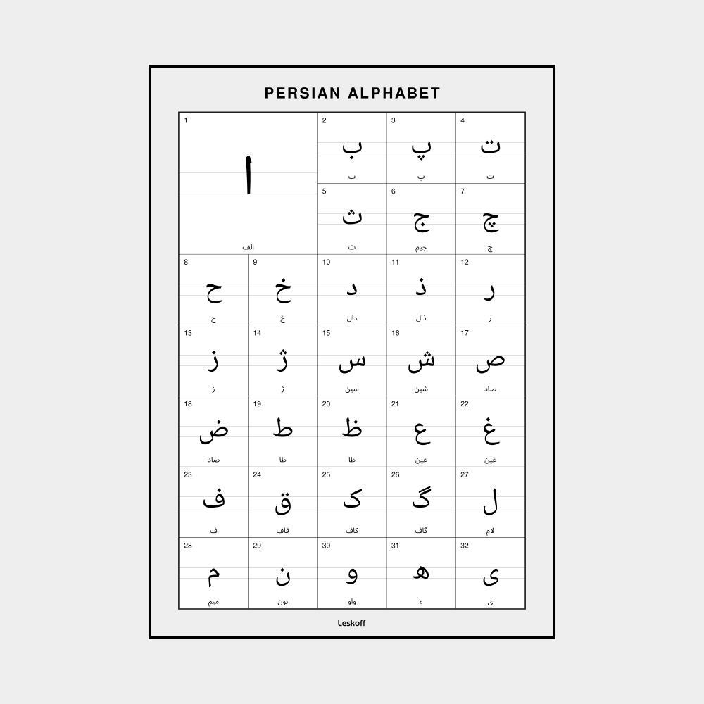 Leskoff Persian Alphabet image 1 of 1