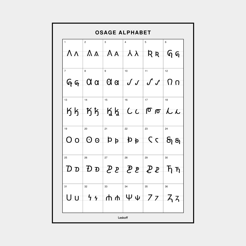 Leskoff Osage Alphabet image 1 of 1