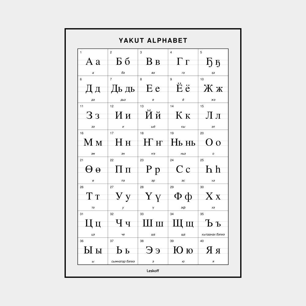 Leskoff Yakut Alphabet image 1 of 1