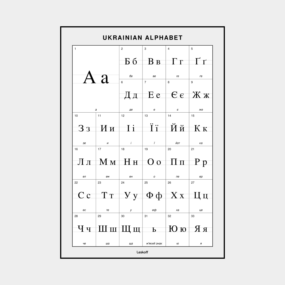 Leskoff Ukrainian Alphabet image 1 of 1