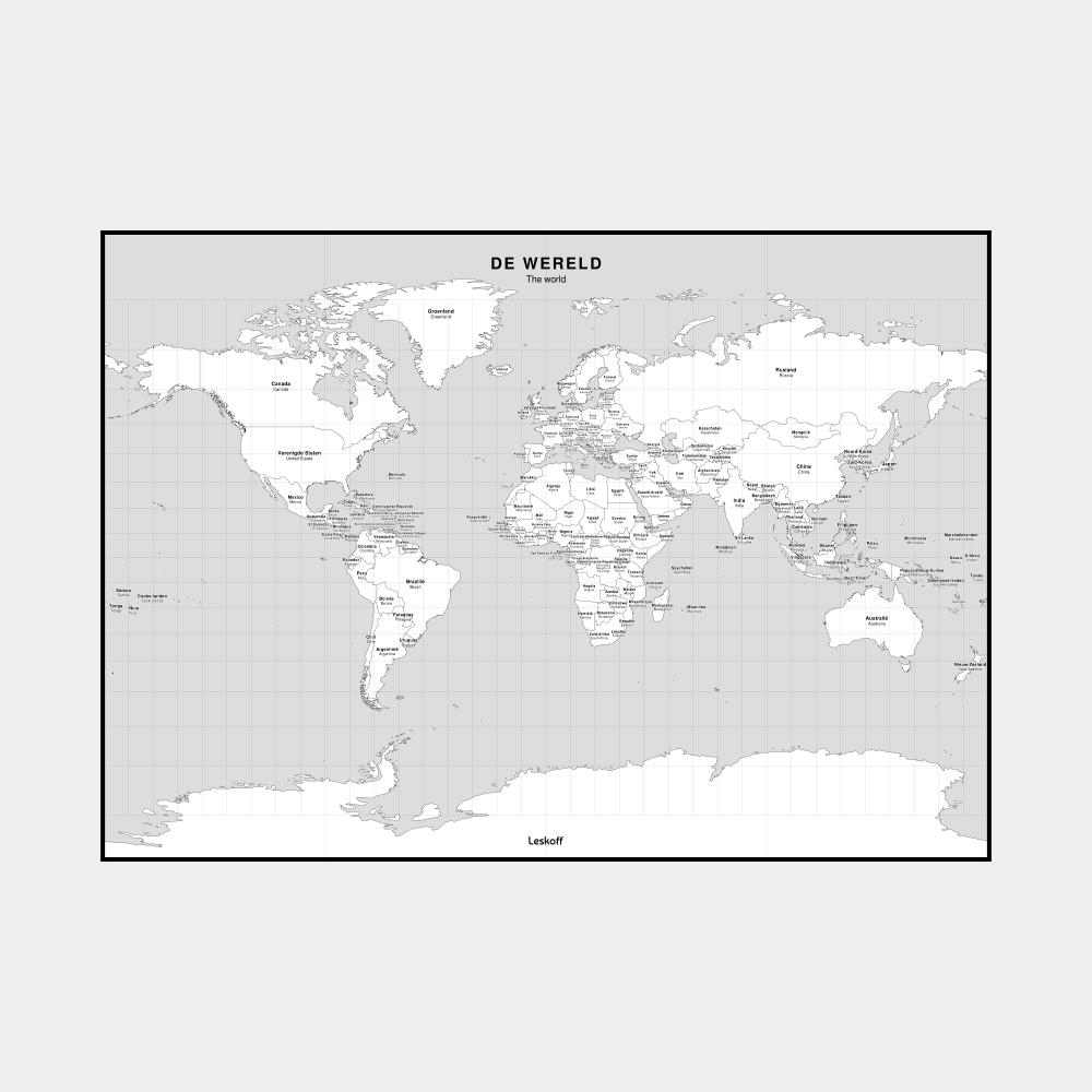 Leskoff Dutch-Language Map of the World image 1 of 2