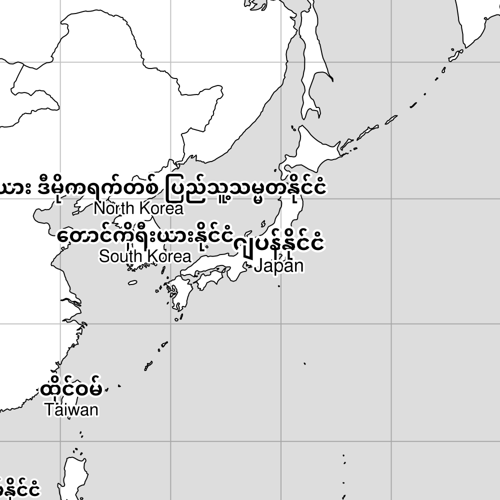 Leskoff Burmese-Language Map of the World image 2 of 2