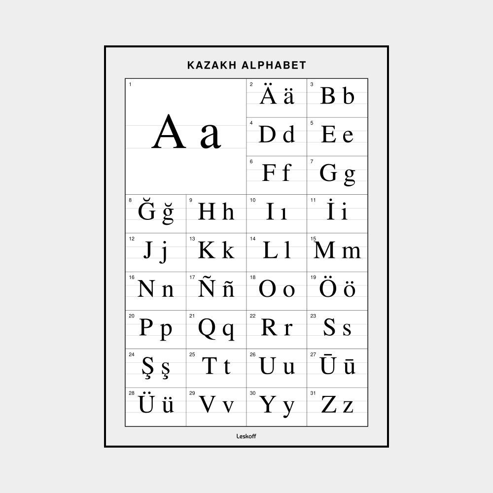 Leskoff Kazakh Alphabet image 1 of 2