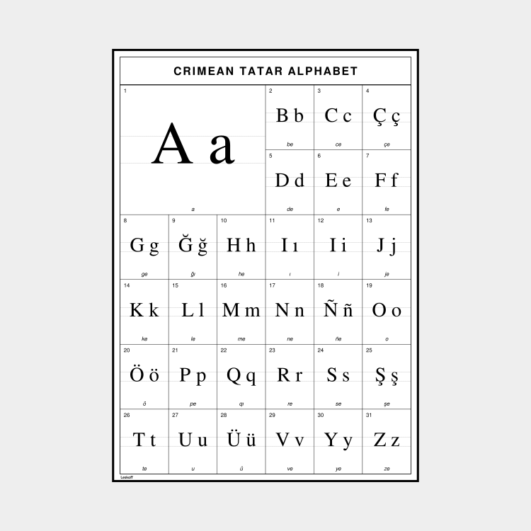 Leskoff Crimean Tatar Alphabet image 1 of 2