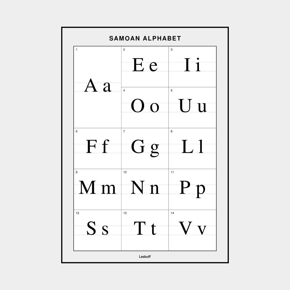 Leskoff Samoan Alphabet image 1 of 2