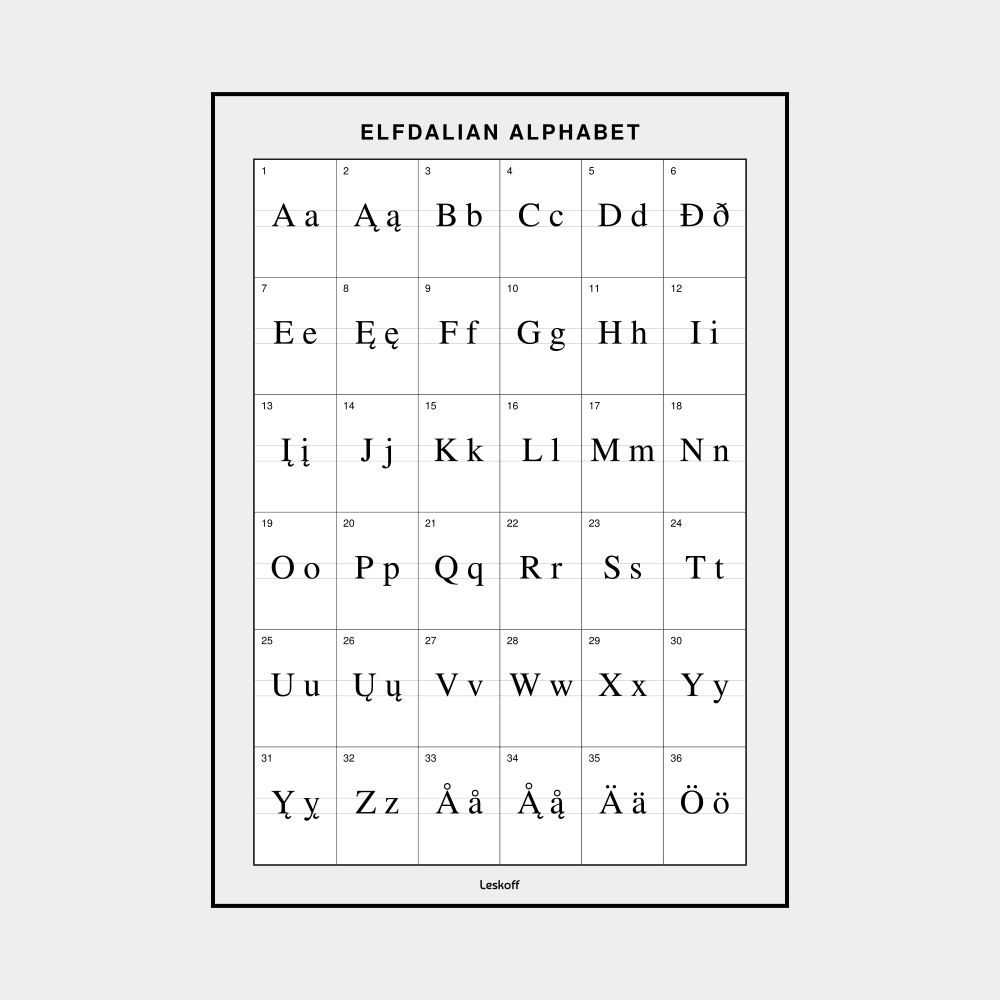 Leskoff Elfdalian Alphabet image 1 of 2