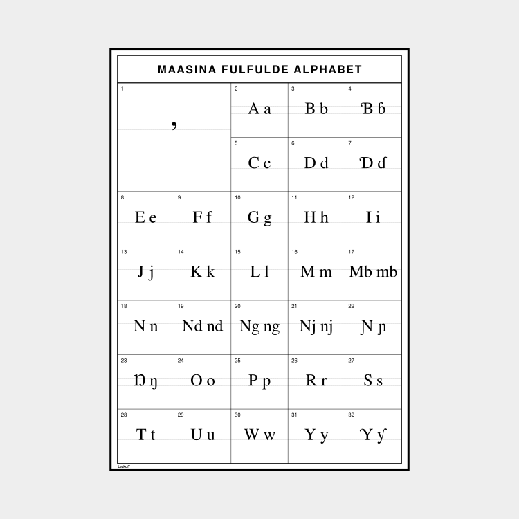 Leskoff Maasina Fulfulde Alphabet image 1 of 2