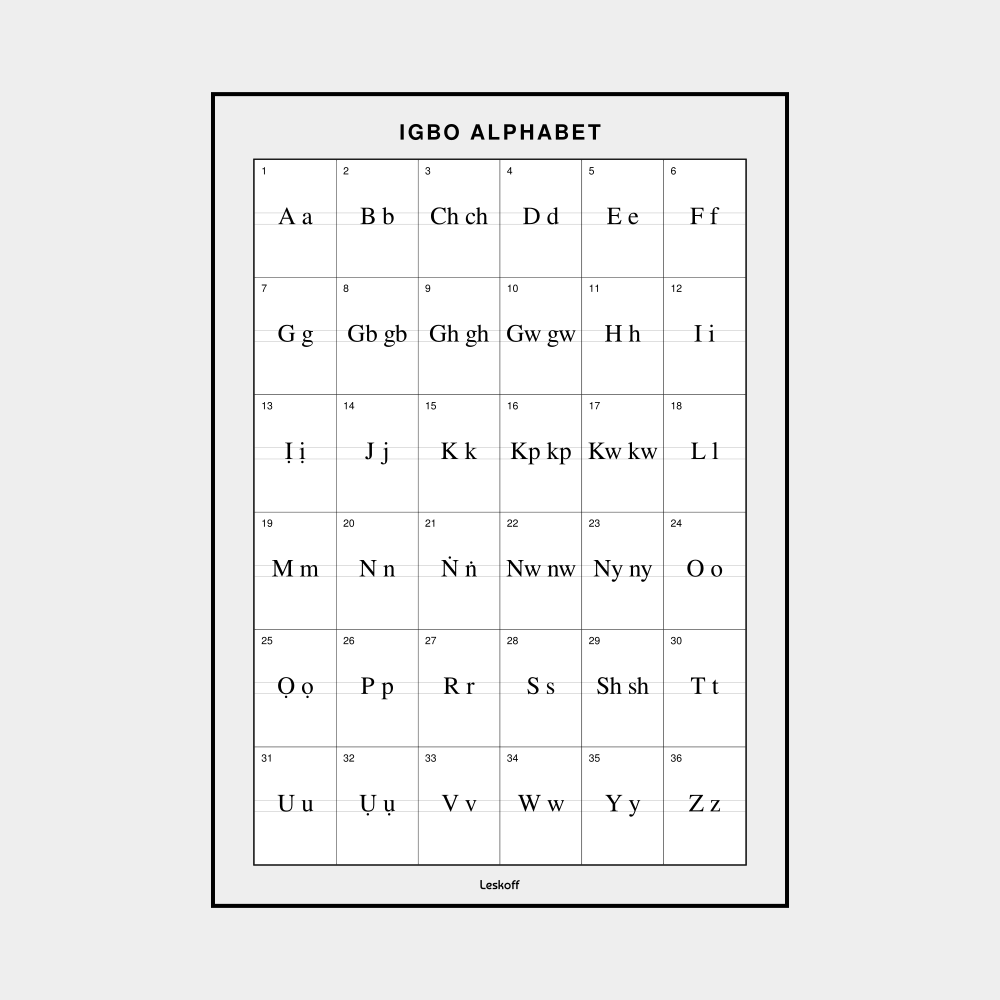 Leskoff Igbo Alphabet image 1 of 2