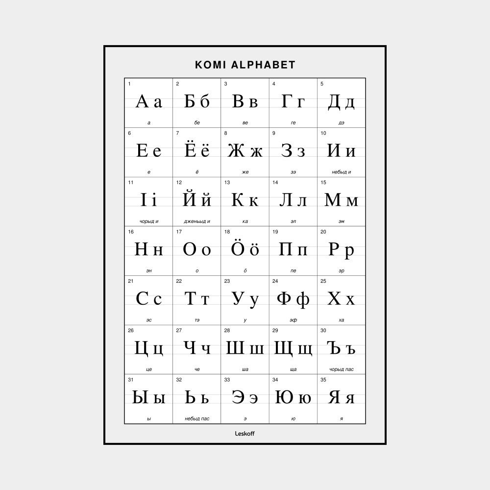 Leskoff Komi Alphabet image 1 of 2