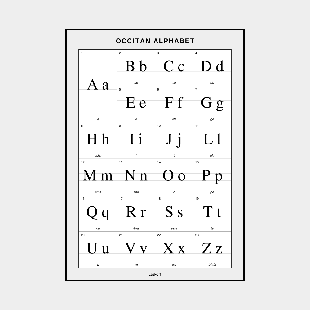 Leskoff Occitan Alphabet image 1 of 2