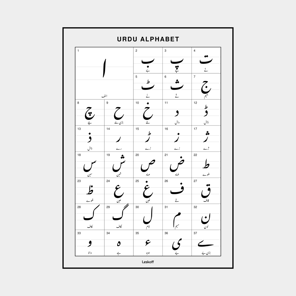 Leskoff Urdu Alphabet image 1 of 2