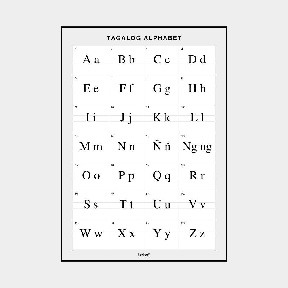 Leskoff Tagalog Alphabet image 1 of 2