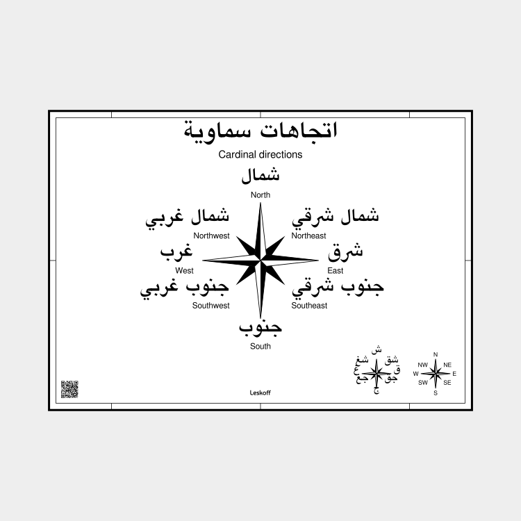 Leskoff Cardinal Directions in Arabic image 1 of 1