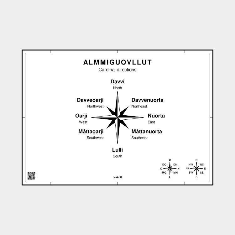 Leskoff Cardinal Directions in Northern Sámi image 1 of 1