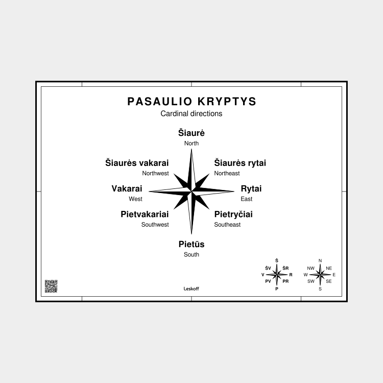 Leskoff Cardinal Directions in Lithuanian image 1 of 1