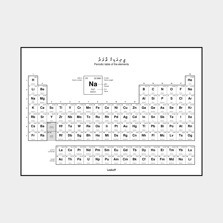 Leskoff Maldivian-Language Periodic Table image 1 of 2